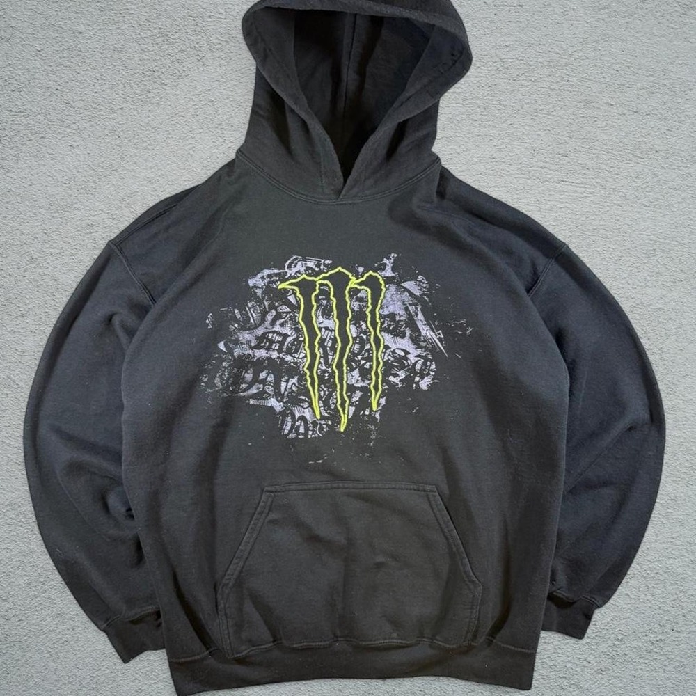 Monster Energy Black Hoodie Yellow Claw Graphic Size L